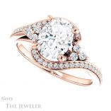 Oval Shaped Forever One Moissanite Engagement Ring #GTJ1124-oval-fo-r