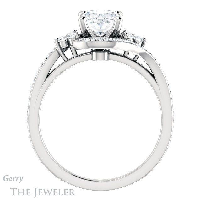 Oval Shaped Forever One Moissanite Engagement Ring #GTJ1124-oval-fo-w