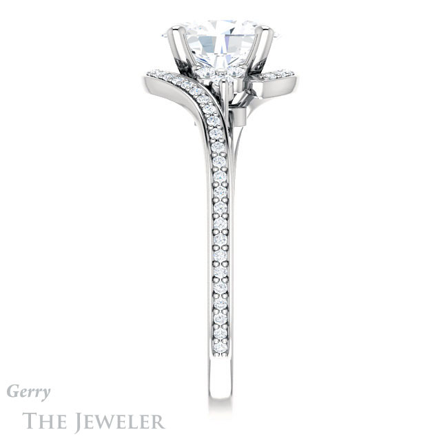 Oval Shaped Forever One Moissanite Engagement Ring #GTJ1124-oval-fo-w