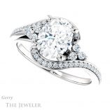 Oval Shaped Forever One Moissanite Engagement Ring #GTJ1124-oval-fo-w