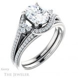 Oval Shaped Forever One Moissanite Engagement Ring #GTJ1124-oval-fo-w