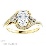 Oval Shaped Forever One Moissanite Engagement Ring #GTJ1124-oval-fo-y 1 Oval Shaped Forever One Moissanite Engagement Ring #GTJ1124-oval-fo-y