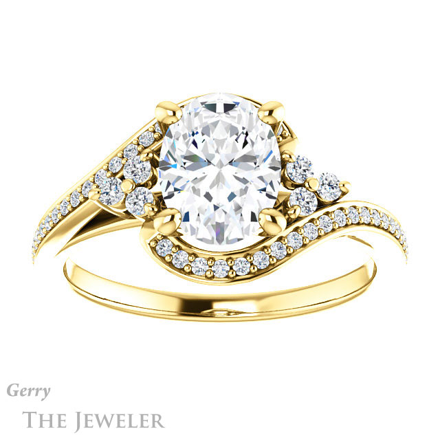Oval Shaped Forever One Moissanite Engagement Ring #GTJ1124-oval-fo-y 1 Oval Shaped Forever One Moissanite Engagement Ring #GTJ1124-oval-fo-y