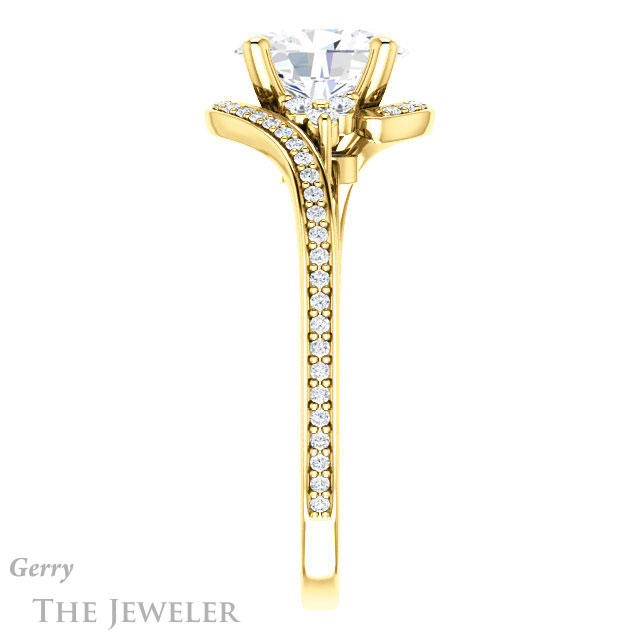 Oval Shaped Forever One Moissanite Engagement Ring #GTJ1124-oval-fo-y 3 Oval Shaped Forever One Moissanite Engagement Ring #GTJ1124-oval-fo-y