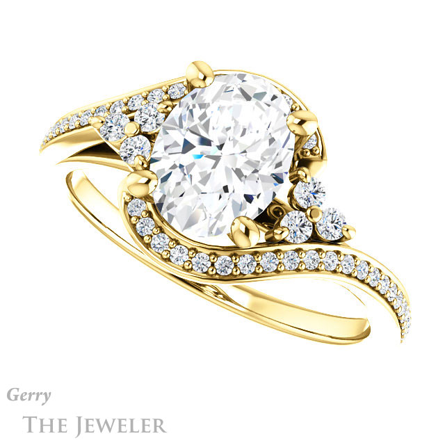Oval Shaped Forever One Moissanite Engagement Ring #GTJ1124-oval-fo-y 5 Oval Shaped Forever One Moissanite Engagement Ring #GTJ1124-oval-fo-y