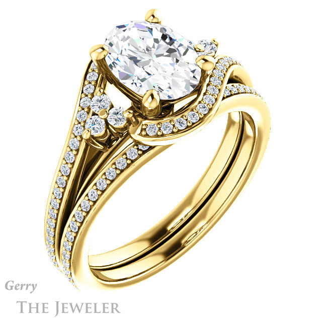 Oval Shaped Forever One Moissanite Engagement Ring #GTJ1124-oval-fo-y 6 Oval Shaped Forever One Moissanite Engagement Ring #GTJ1124-oval-fo-y