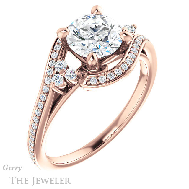 Round Cut Forever One Moissanite Engagement Ring #GTJ1124-round-fo-r 4 Round Cut Forever One Moissanite Engagement Ring #GTJ1124-round-fo-r