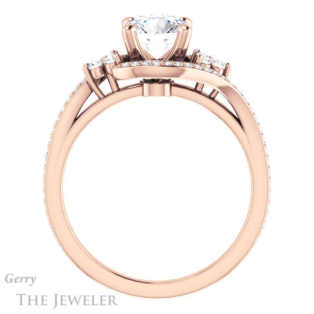 Round Cut Forever One Moissanite Engagement Ring #GTJ1124-round-fo-r