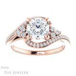 Round Cut Forever One Moissanite Engagement Ring #GTJ1124-round-fo-r 1 Round Cut Forever One Moissanite Engagement Ring #GTJ1124-round-fo-r