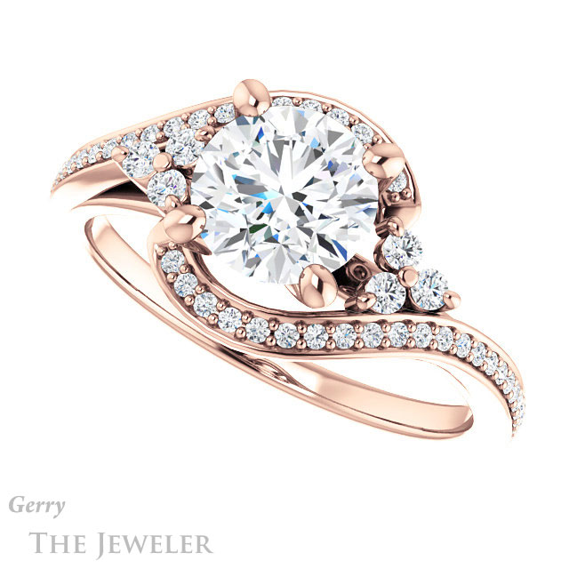 Round Cut Forever One Moissanite Engagement Ring #GTJ1124-round-fo-r 5 Round Cut Forever One Moissanite Engagement Ring #GTJ1124-round-fo-r