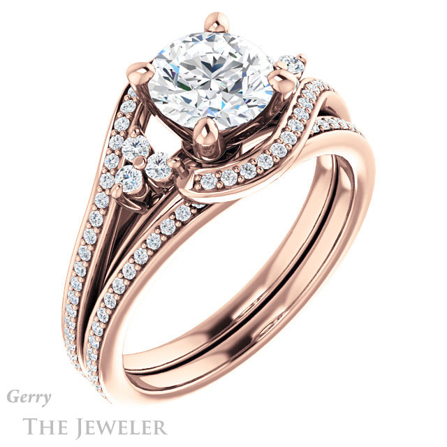Round Cut Forever One Moissanite Engagement Ring #GTJ1124-round-fo-r 6 Round Cut Forever One Moissanite Engagement Ring #GTJ1124-round-fo-r