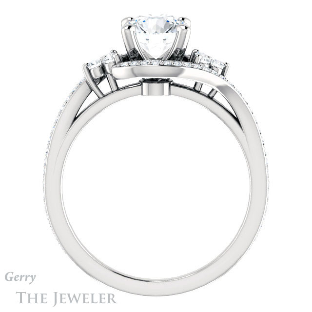 Round Cut Forever One Moissanite Engagement Ring #GTJ1124-round-fo-w 2 Round Cut Forever One Moissanite Engagement Ring #GTJ1124-round-fo-w
