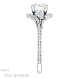 Round Cut Forever One Moissanite Engagement Ring #GTJ1124-round-fo-w 3 Round Cut Forever One Moissanite Engagement Ring #GTJ1124-round-fo-w