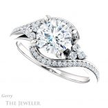 Round Cut Forever One Moissanite Engagement Ring #GTJ1124-round-fo-w 5 Round Cut Forever One Moissanite Engagement Ring #GTJ1124-round-fo-w
