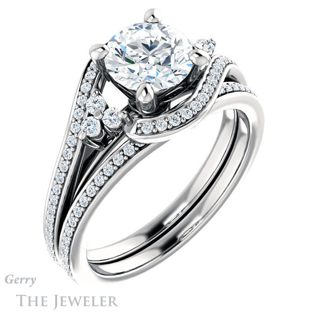 Round Cut Forever One Moissanite Engagement Ring #GTJ1124-round-fo-w 6 Round Cut Forever One Moissanite Engagement Ring #GTJ1124-round-fo-w