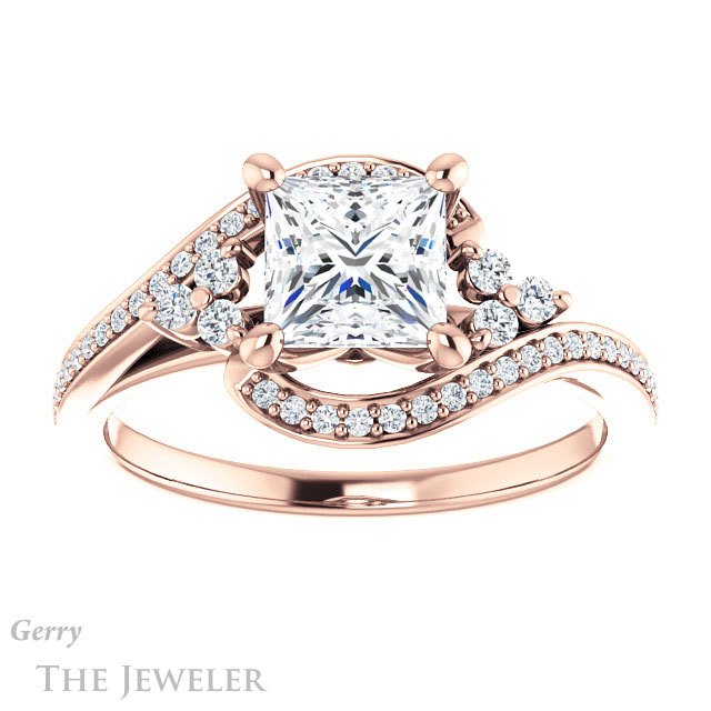 Princess Cut Forever One Moissanite Engagement Ring #GTJ1124-square-fo-r
