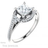 Princess Cut Forever One Moissanite Engagement Ring #GTJ1124-square-fo-w