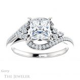 Princess Cut Forever One Moissanite Engagement Ring #GTJ1124-square-fo-w