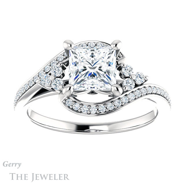 Princess Cut Forever One Moissanite Engagement Ring #GTJ1124-square-fo-w