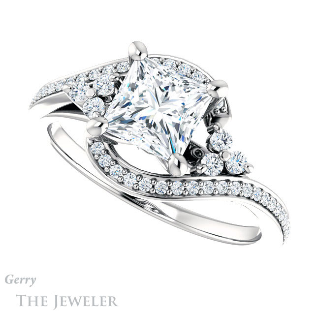 Princess Cut Forever One Moissanite Engagement Ring #GTJ1124-square-fo-w