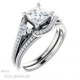 Princess Cut Forever One Moissanite Engagement Ring #GTJ1124-square-fo-w