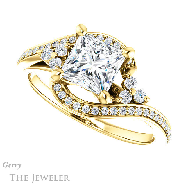 Princess Cut Forever One Moissanite Engagement Ring #GTJ1124-square-fo-y 5 Princess Cut Forever One Moissanite Engagement Ring #GTJ1124-square-fo-y