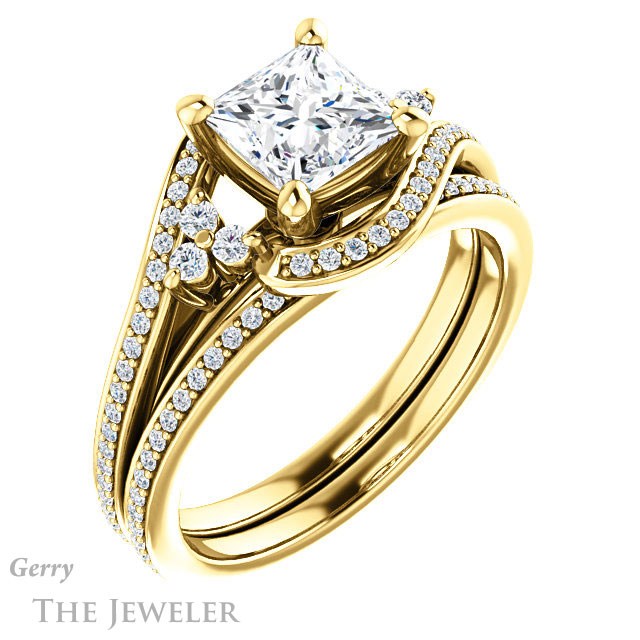 Princess Cut Forever One Moissanite Engagement Ring #GTJ1124-square-fo-y 6 Princess Cut Forever One Moissanite Engagement Ring #GTJ1124-square-fo-y