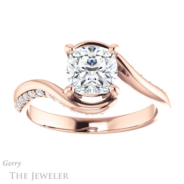 Cushion Cut Forever One Moissanite Engagement Ring #GTJ1125-cushion-fo-r