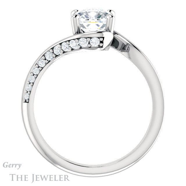 Cushion Cut Forever One Moissanite Engagement Ring #GTJ1125-cushion-fo-w