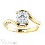 Cushion Cut Forever One Moissanite Engagement Ring #GTJ1125-cushion-fo-y 1 Cushion Cut Forever One Moissanite Engagement Ring #GTJ1125-cushion-fo-y