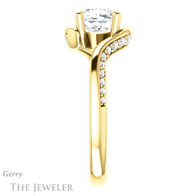 Cushion Cut Forever One Moissanite Engagement Ring #GTJ1125-cushion-fo-y 3 Cushion Cut Forever One Moissanite Engagement Ring #GTJ1125-cushion-fo-y