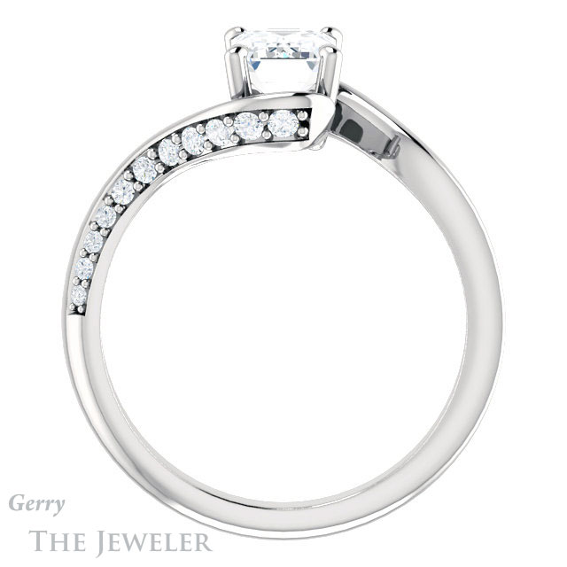 Emerald Cut Forever One Moissanite Engagement Ring #GTJ1125-emerald-fb-w 2 Emerald Cut Forever Brilliant Moissanite Engagement Ring #GTJ1125-emerald-fb-w