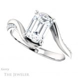 Emerald Cut Forever One Moissanite Engagement Ring #GTJ1125-emerald-fb-w 5 Emerald Cut Forever Brilliant Moissanite Engagement Ring #GTJ1125-emerald-fb-w