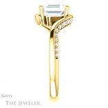 Emerald Cut Forever One Moissanite Engagement Ring #GTJ1125-emerald-fb-y 3 Emerald Cut Forever Brilliant Moissanite Engagement Ring #GTJ1125-emerald-fb-y
