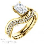 Emerald Cut Forever One Moissanite Engagement Ring #GTJ1125-emerald-fb-y 6 Emerald Cut Forever Brilliant Moissanite Engagement Ring #GTJ1125-emerald-fb-y