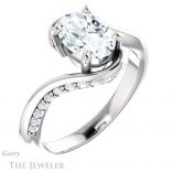 Oval Shaped Forever One Moissanite Engagement Ring #GTJ1125-oval-fo-w 4 Oval Shaped Forever One Moissanite Engagement Ring #GTJ1125-oval-fo-w
