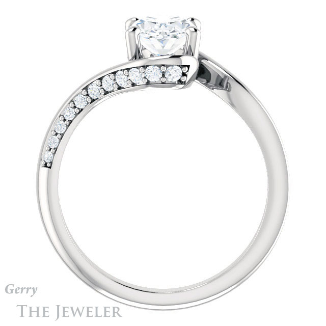 Oval Shaped Forever One Moissanite Engagement Ring #GTJ1125-oval-fo-w