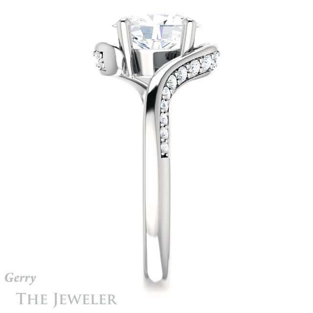 Oval Shaped Forever One Moissanite Engagement Ring #GTJ1125-oval-fo-w 3 Oval Shaped Forever One Moissanite Engagement Ring #GTJ1125-oval-fo-w