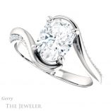 Oval Shaped Forever One Moissanite Engagement Ring #GTJ1125-oval-fo-w 5 Oval Shaped Forever One Moissanite Engagement Ring #GTJ1125-oval-fo-w