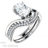 Oval Shaped Forever One Moissanite Engagement Ring #GTJ1125-oval-fo-w 6 Oval Shaped Forever One Moissanite Engagement Ring #GTJ1125-oval-fo-w