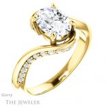 Oval Shaped Forever One Moissanite Engagement Ring #GTJ1125-oval-fo-y
