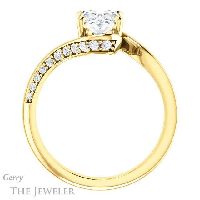 Oval Shaped Forever One Moissanite Engagement Ring #GTJ1125-oval-fo-y