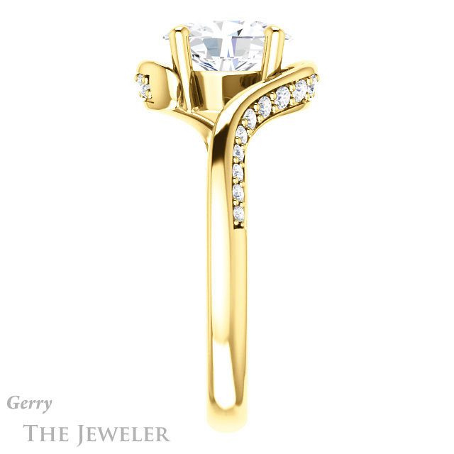 Oval Shaped Forever One Moissanite Engagement Ring #GTJ1125-oval-fo-y