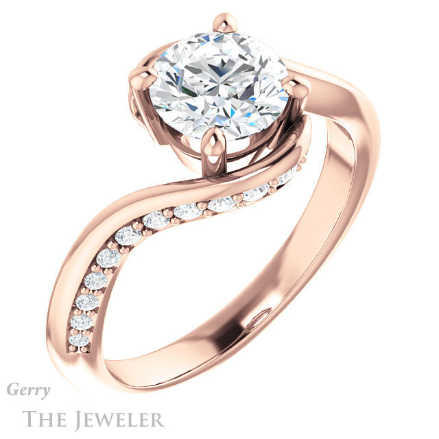 Round Cut Forever One Moissanite Engagement Ring #GTJ1125-round-fo-r 4 Round Cut Forever One Moissanite Engagement Ring #GTJ1125-round-fo-r