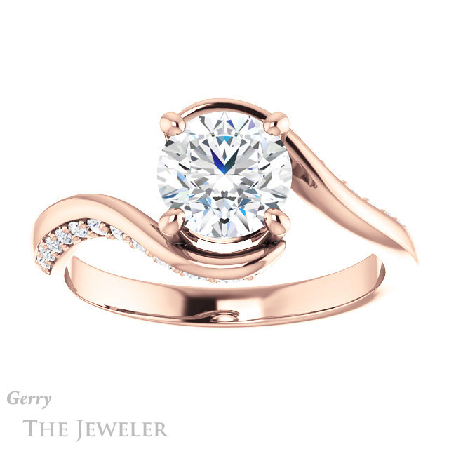 Round Cut Forever One Moissanite Engagement Ring #GTJ1125-round-fo-r 1 Round Cut Forever One Moissanite Engagement Ring #GTJ1125-round-fo-r