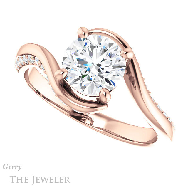 Round Cut Forever One Moissanite Engagement Ring #GTJ1125-round-fo-r 5 Round Cut Forever One Moissanite Engagement Ring #GTJ1125-round-fo-r
