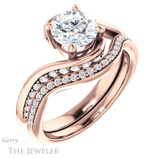 Round Cut Forever One Moissanite Engagement Ring #GTJ1125-round-fo-r 6 Round Cut Forever One Moissanite Engagement Ring #GTJ1125-round-fo-r