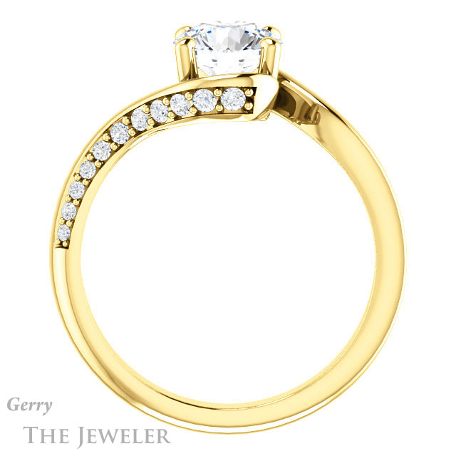 Round Cut Forever One Moissanite Engagement Ring #GTJ1125-round-fo-y 2 Round Cut Forever One Moissanite Engagement Ring #GTJ1125-round-fo-y