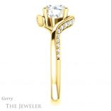 Round Cut Forever One Moissanite Engagement Ring #GTJ1125-round-fo-y 3 Round Cut Forever One Moissanite Engagement Ring #GTJ1125-round-fo-y
