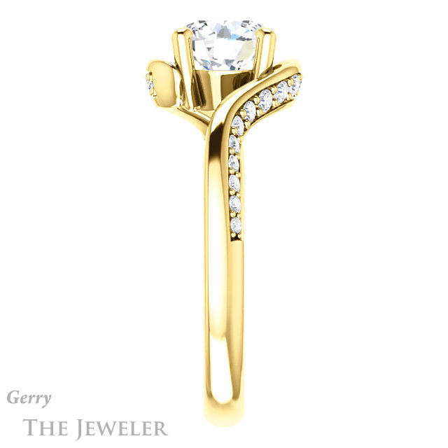 Round Cut Forever One Moissanite Engagement Ring #GTJ1125-round-fo-y 3 Round Cut Forever One Moissanite Engagement Ring #GTJ1125-round-fo-y